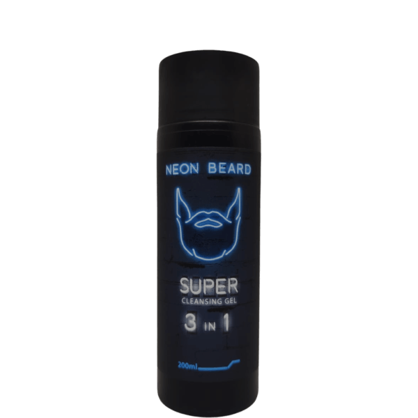 BLUE NEON супер‑очищающий гель‑шампунь 3 в 1 для лица, бороды и волос