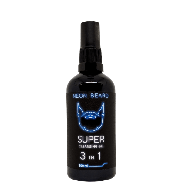 BLUE NEON супер‑очищающий гель‑шампунь 3 в 1 для лица, бороды и волос