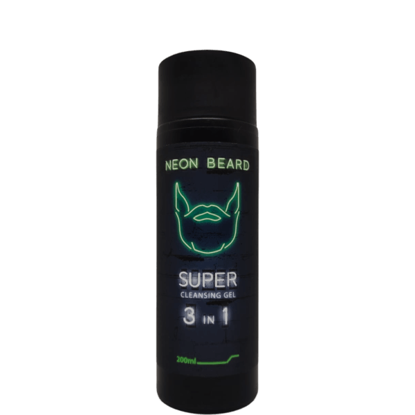 GREEN NEON супер‑очищающий гель‑шампунь 3 в 1 для лица, бороды и волос