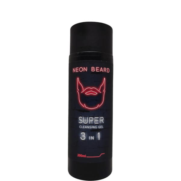 RED NEON супер‑очищающий гель‑шампунь 3 в 1 для лица, бороды и волос